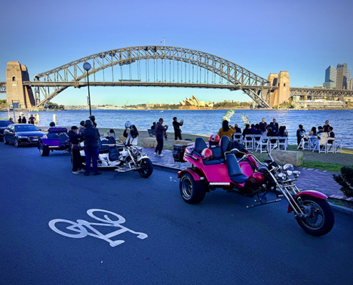 The family fun trike ride took them on a tour over the 3 main bridges of Sydney - very scenic!