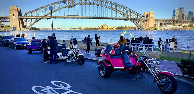The family fun trike ride took them on a tour over the 3 main bridges of Sydney - very scenic!