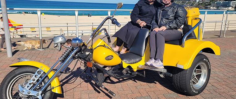 The friend's trike ride Sydney was a unique and fun way to explore Eastern Sydney. Including Bondi Beach.