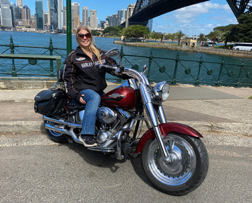 Sydney solo traveller fun Harley ride, showed a unique perspective of the Harbour City.