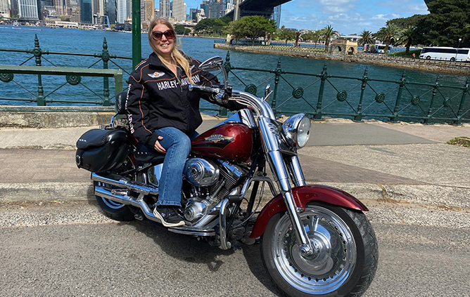 Sydney solo traveller fun Harley ride, showed a unique perspective of the Harbour City.