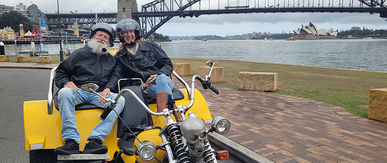 The surprise 70th birthday trike tour is Sydney was the best present EVER!