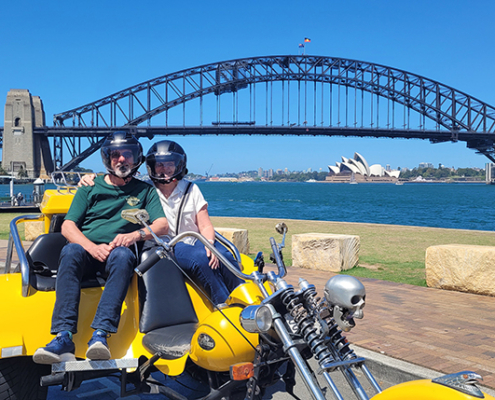 The couple's Sydney trike tour showed some unique and stunning views of Sydney Harbour.