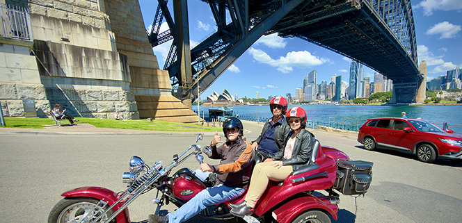 The fun Aussie trike unique in Sydney is a fun way to see our beautiful city.